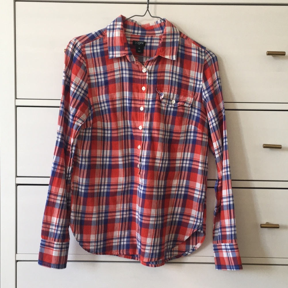 J. Crew half button down shirt
