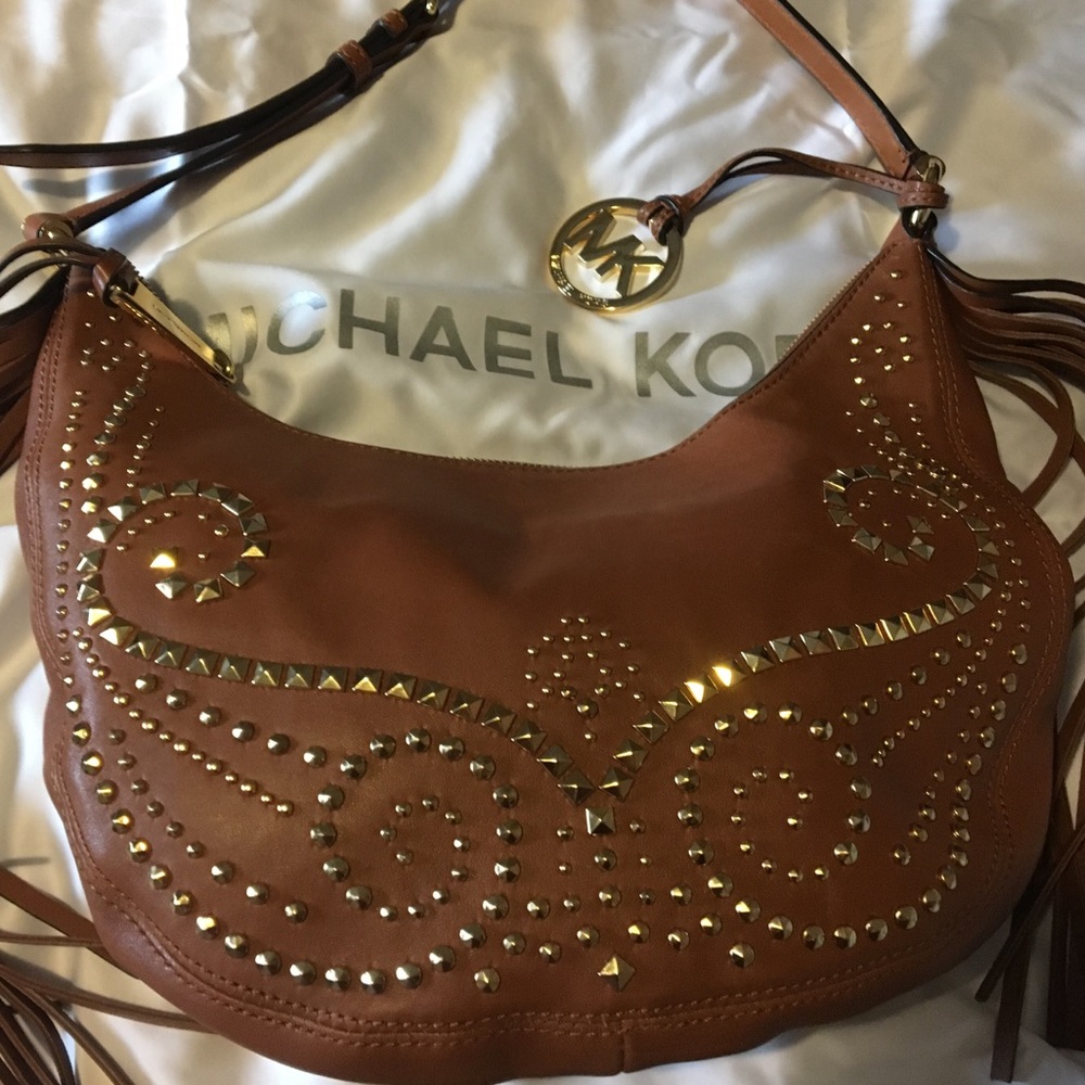 Michael Kors tan boho cross body