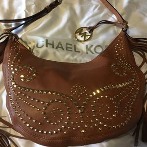 Michael Kors tan boho cross body