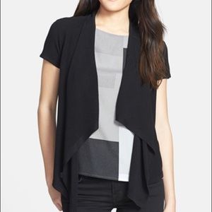 Black Cap Sleeve Flyaway Cardi
