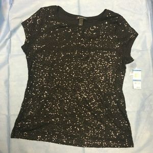 INC black sequined top