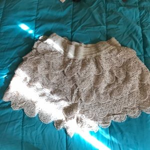 White Lace shorts plus size 3x
