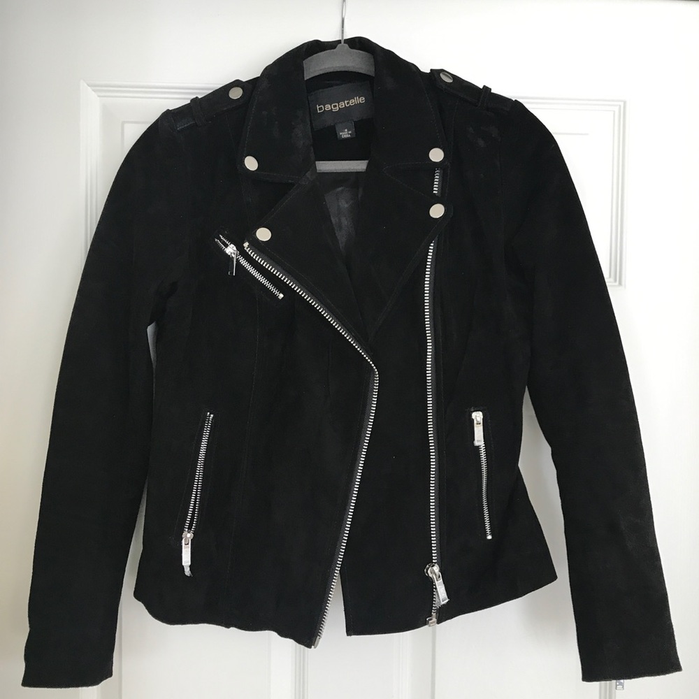 Authentic suede moto jacket