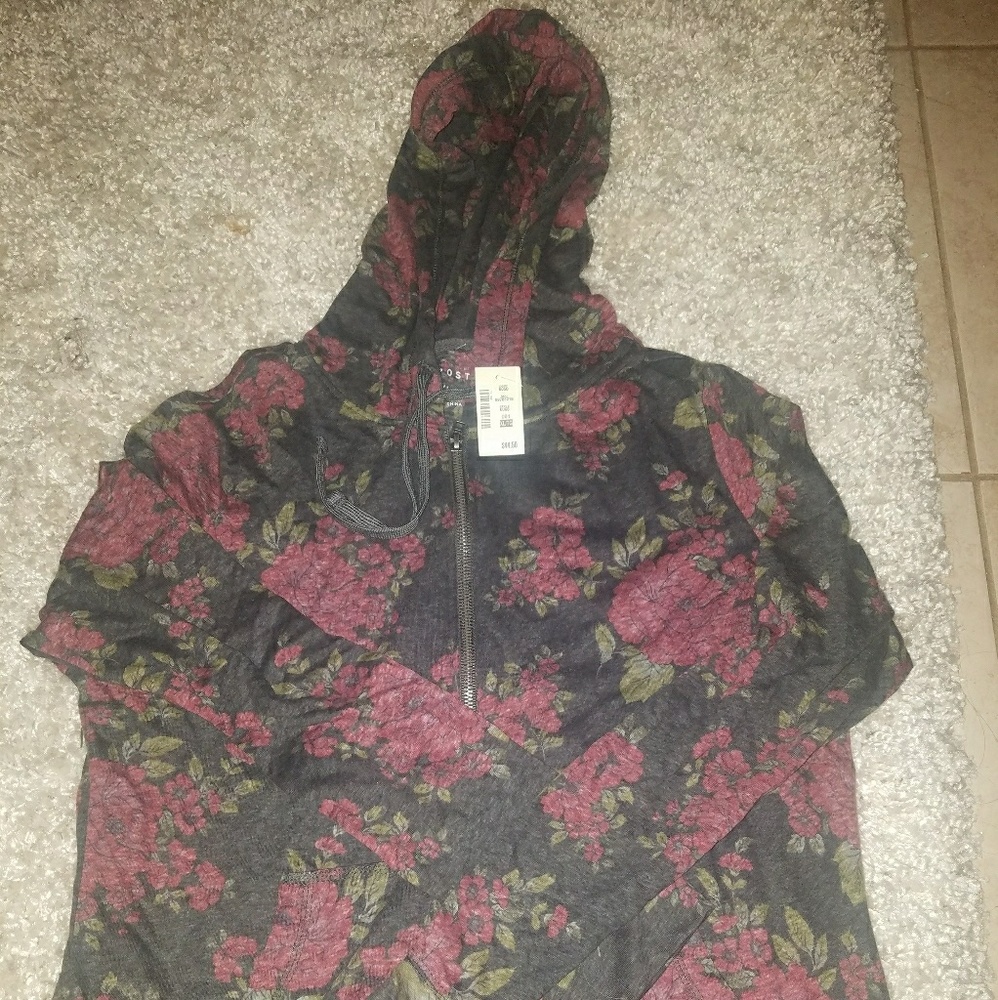 Aeropostale long sleeve full zip hooded shirt