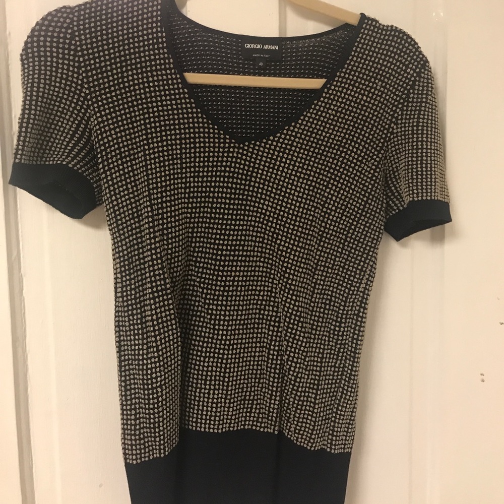 Giorgio Armani Navy & cream blouse size small