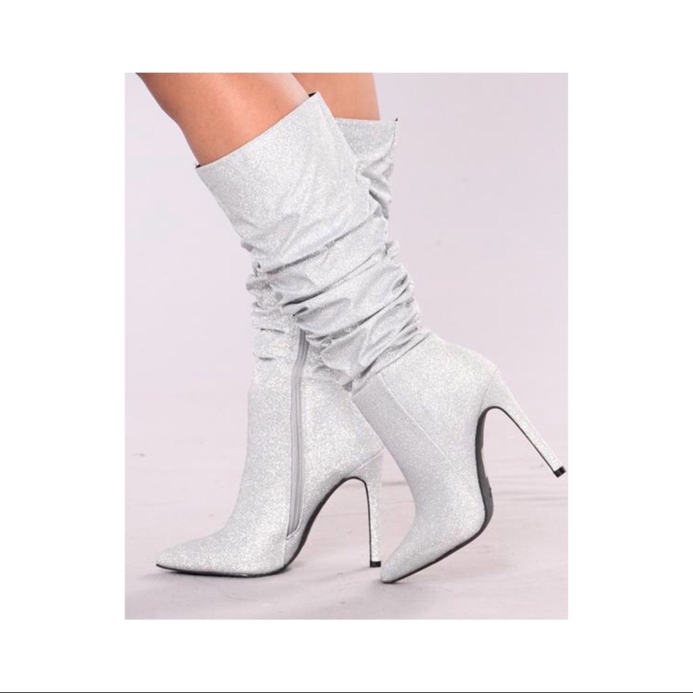 silver heeled boots • NIB