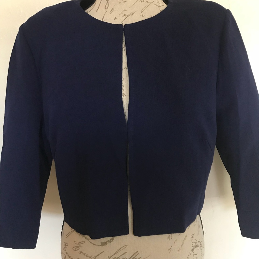 Cropped purple blazer by Lafayette 148 in size 16