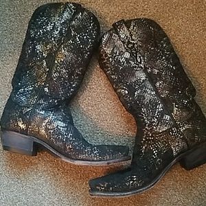 Lucchese precious metal python western boots