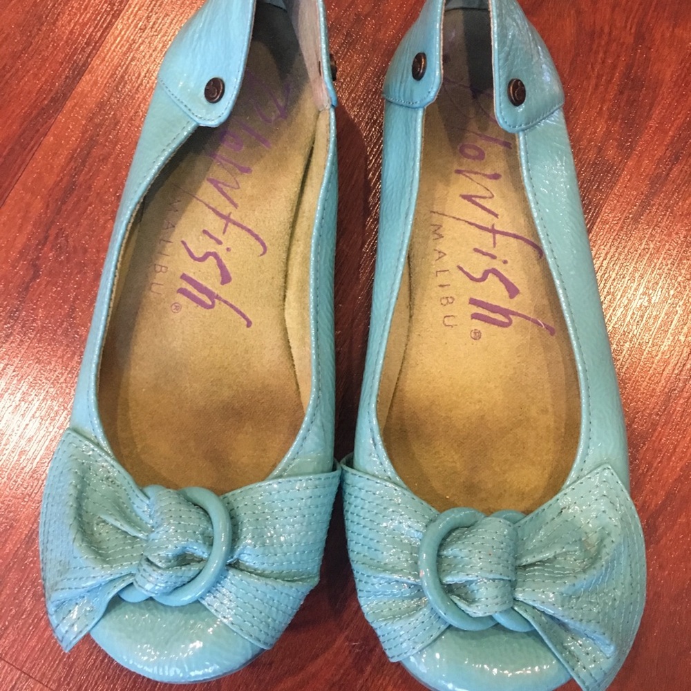 Blowfish teal flats