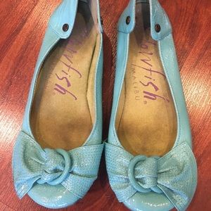 Blowfish teal flats