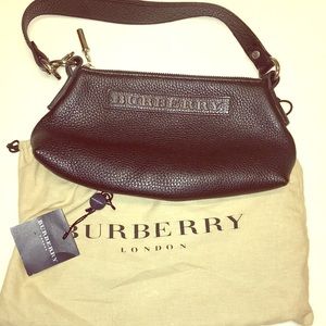 Burberry black leather handbag