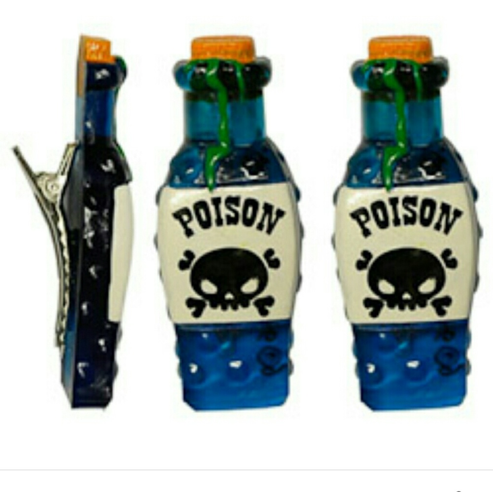 Poison bottle hairclips