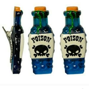 Poison bottle hairclips