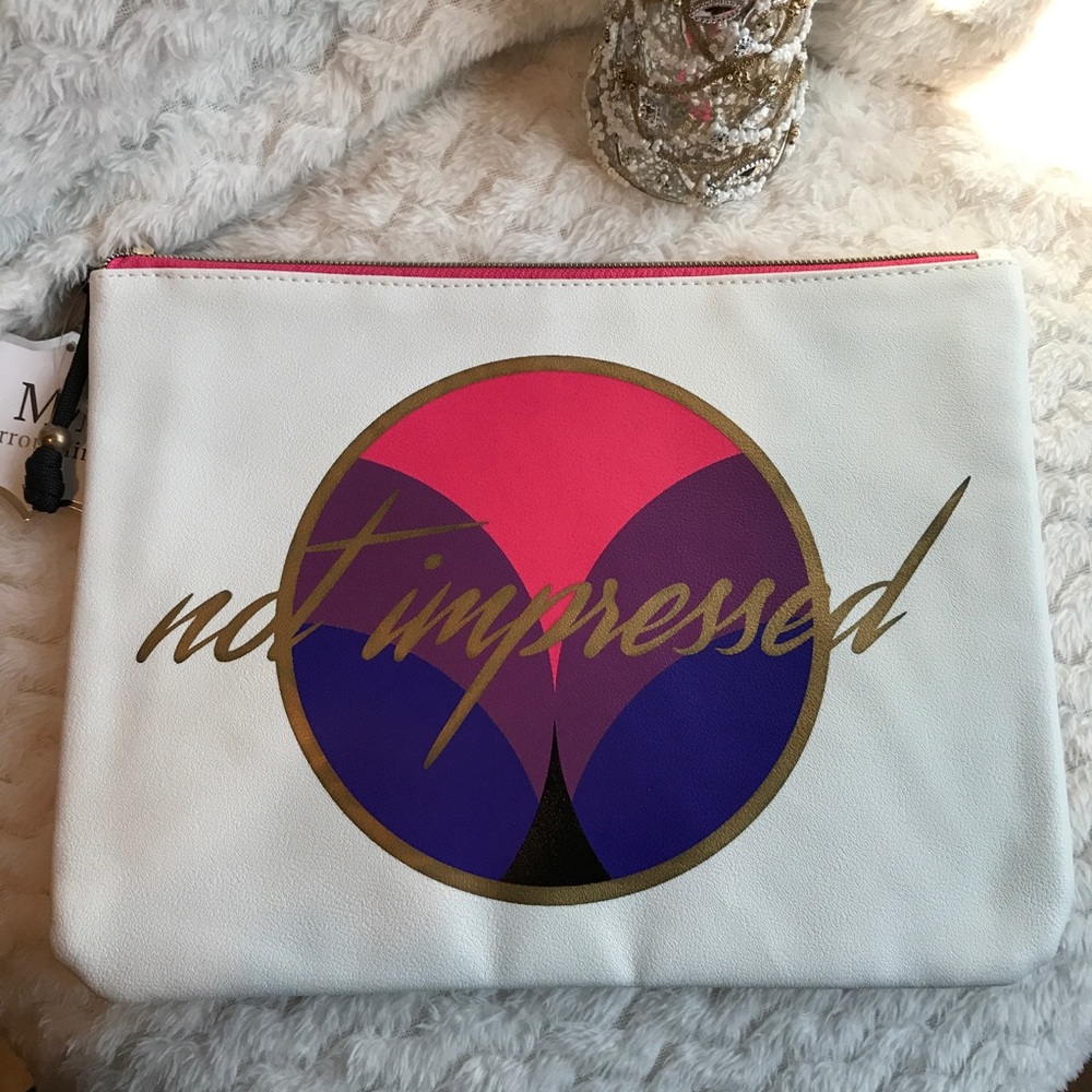 Mirror mirror impresed print clutch/makeup bag