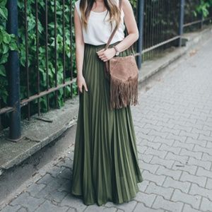 Chiffon Pleated Maxi Skirt