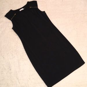 Calvin Klein Black Dress with Gold Zippers