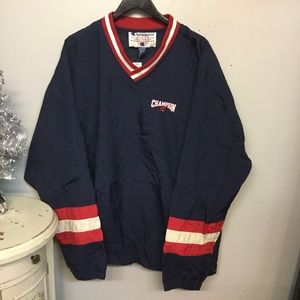 Vintage Champion Logo Pullover V-Neck Windbreaker