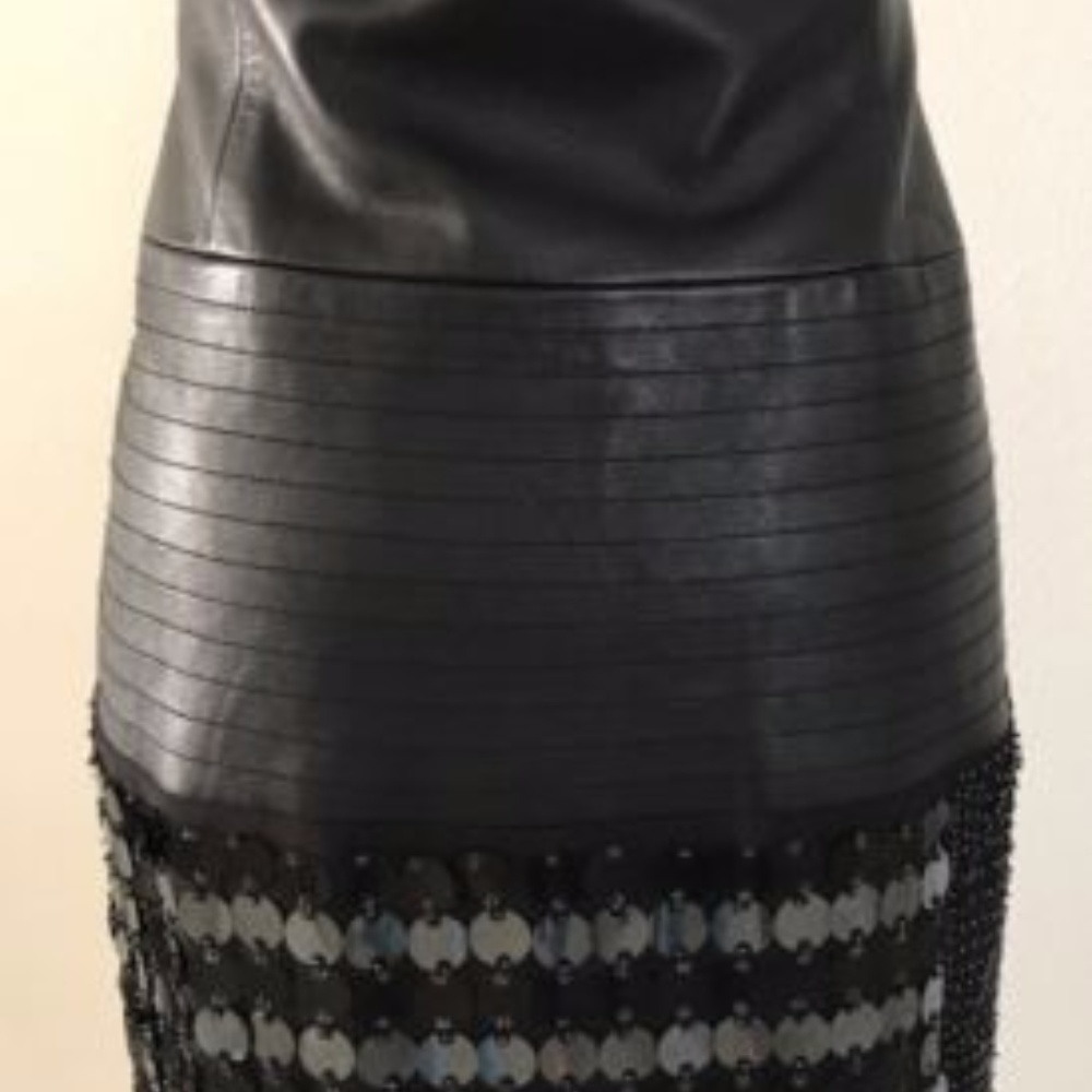 MAX AZRIA COLLECTION RUNWAY GENUINE LEATHER BLACK - Picture 7 of 8