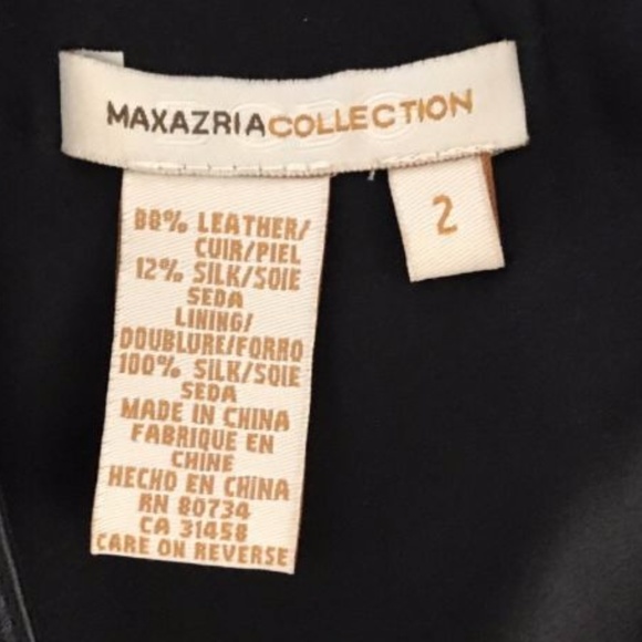 MAX AZRIA COLLECTION RUNWAY GENUINE LEATHER BLACK - Picture 8 of 8