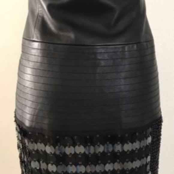 MAX AZRIA COLLECTION RUNWAY GENUINE LEATHER BLACK - Picture 7 of 8