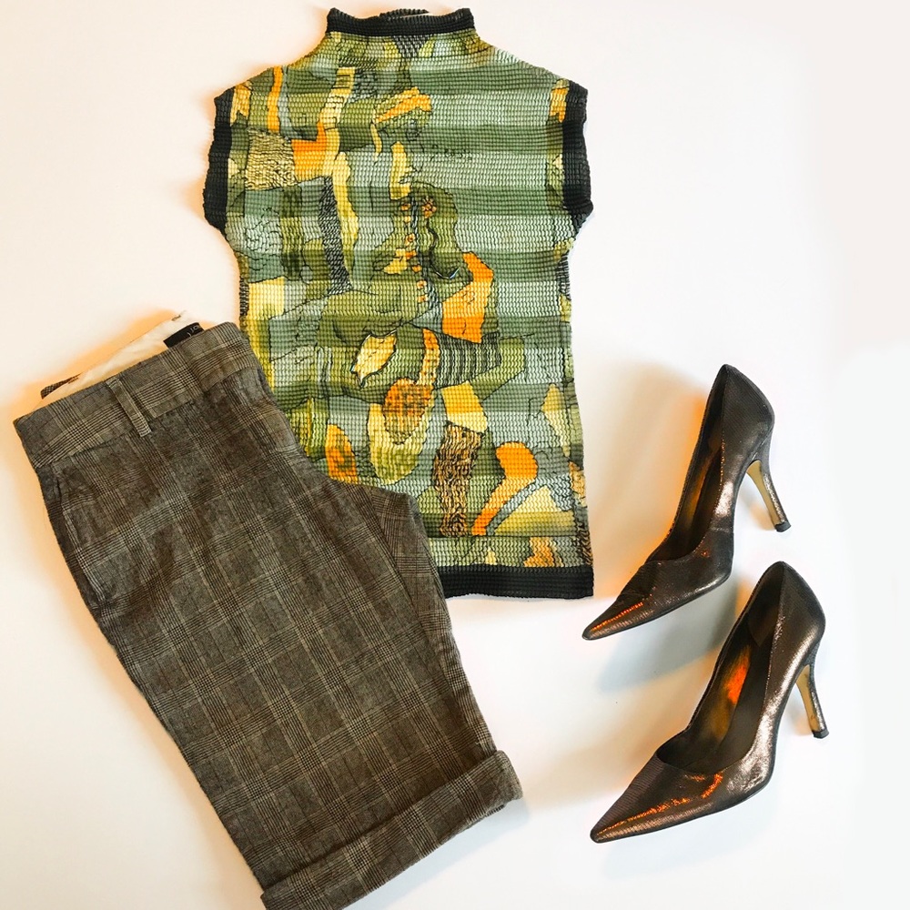 Cache Multi Colored Short Sleeve Top