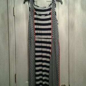 Striped and Orange Maxi Dress