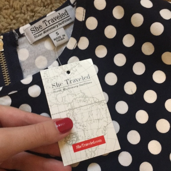 She Traveled Polka Dot Shirt - Picture 2 of 2