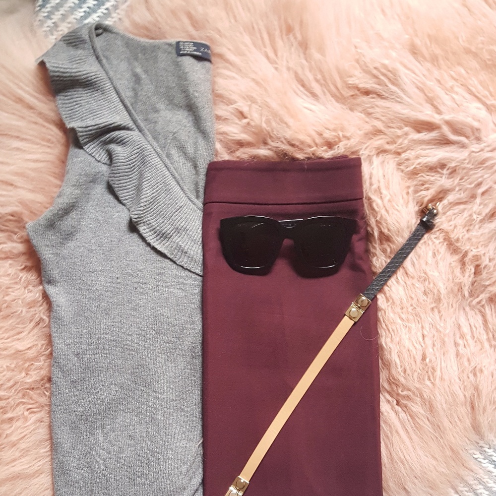 LOFT Pencil Skirt in Plum