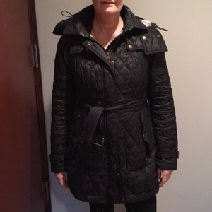 Burberry Brit Baughton Quilted Belted Parka Jacket
