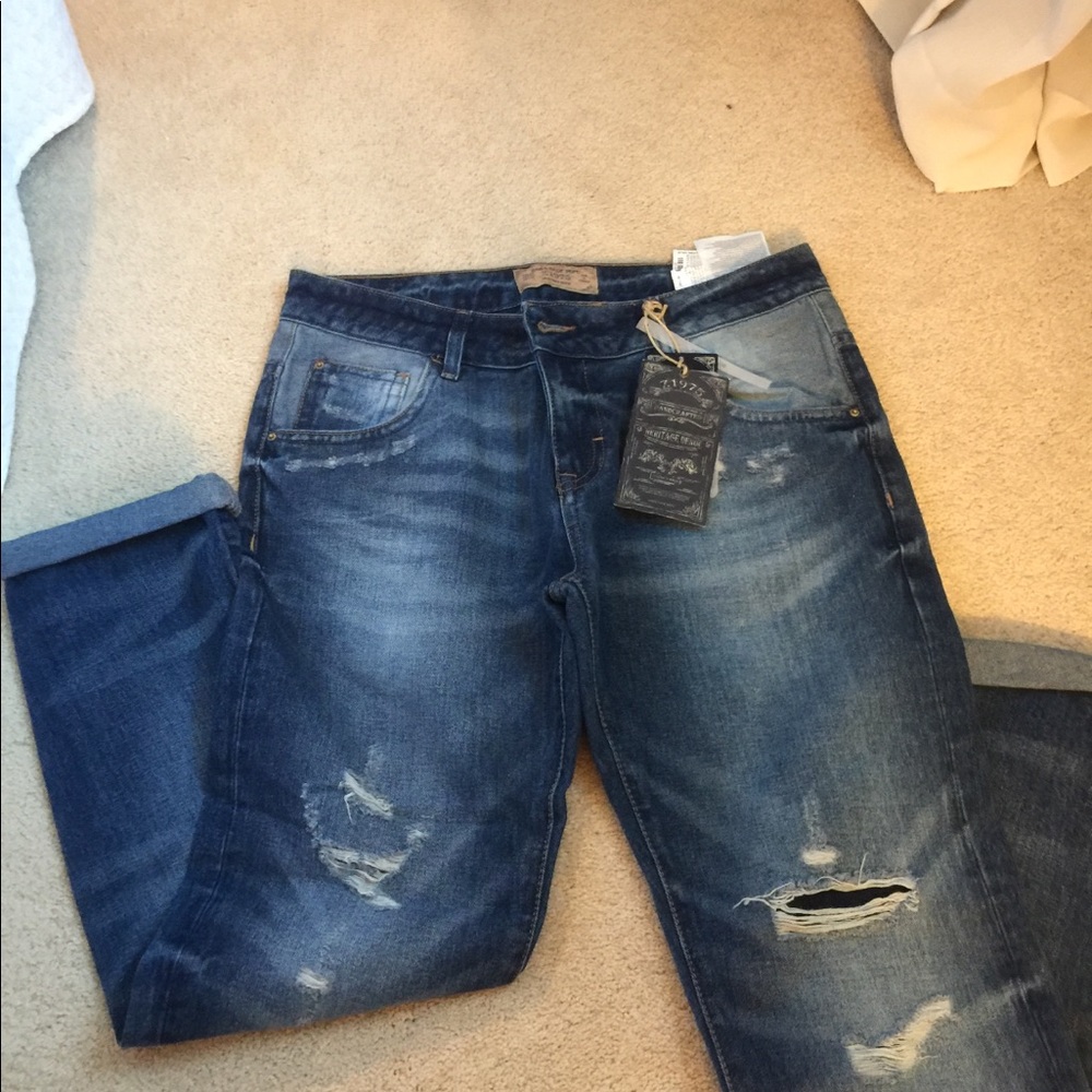 Zara boyfriend cropped jeans