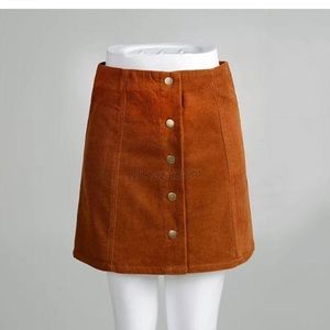 NWOT Snap Front A-Line Corduroy Miniskirt