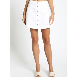 NWOT white a-line button down skirt