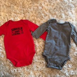 Two Bodysuits- Valentines Day themed