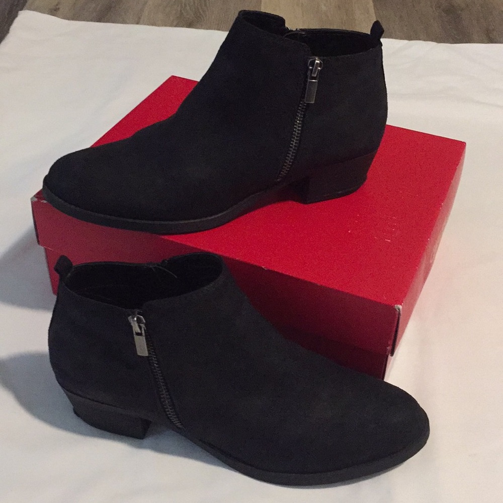 Black booties.