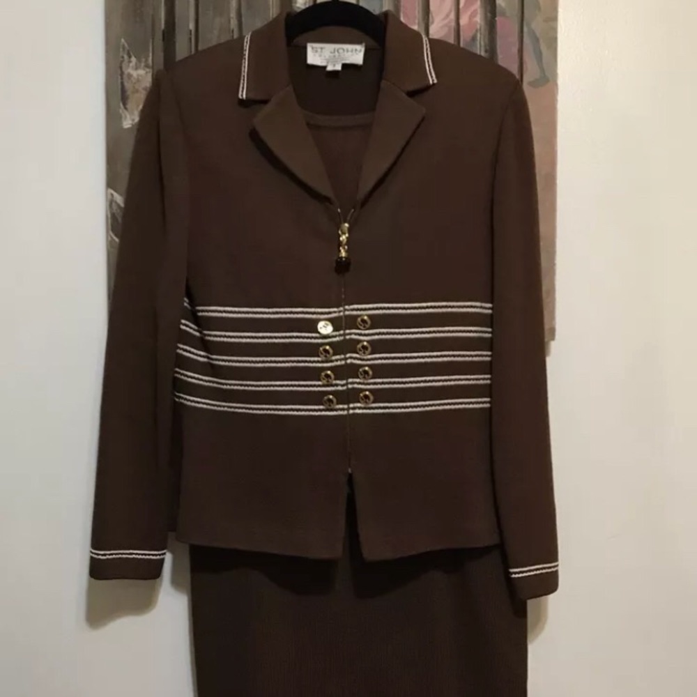 St. John knit skirt and cardigan suit 3 piece