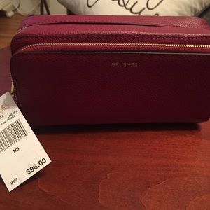 Micheal Kors double zip cosmetic pouch-cherry
