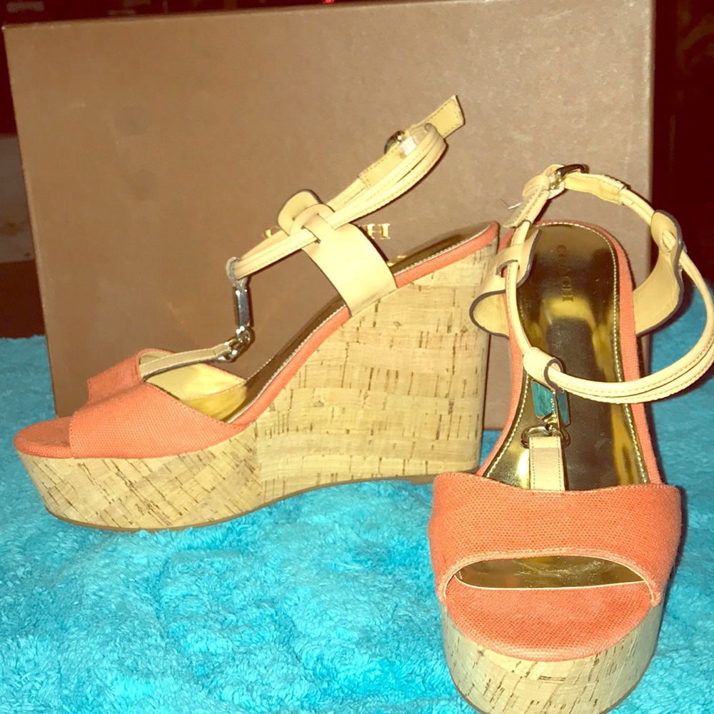 Coach wedge sandals 8.5