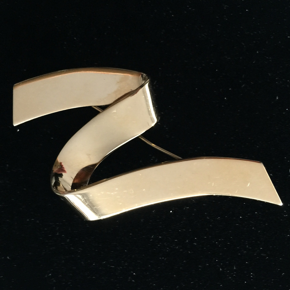 Monet Vintage Gold Squiggle Pin