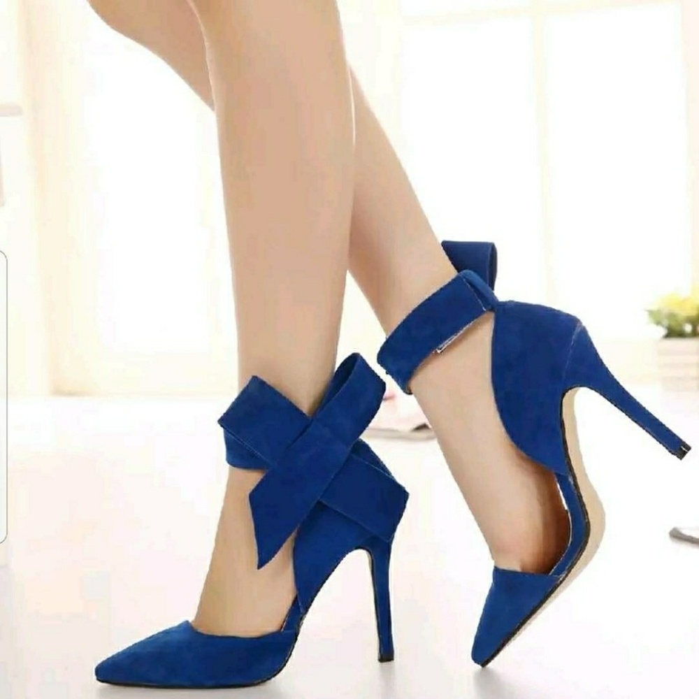 Pointed Toe Big Bow Knot High Heels Pumps