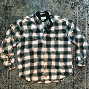 Eddie Bauer McKinley Green & White Flannel XL Tall