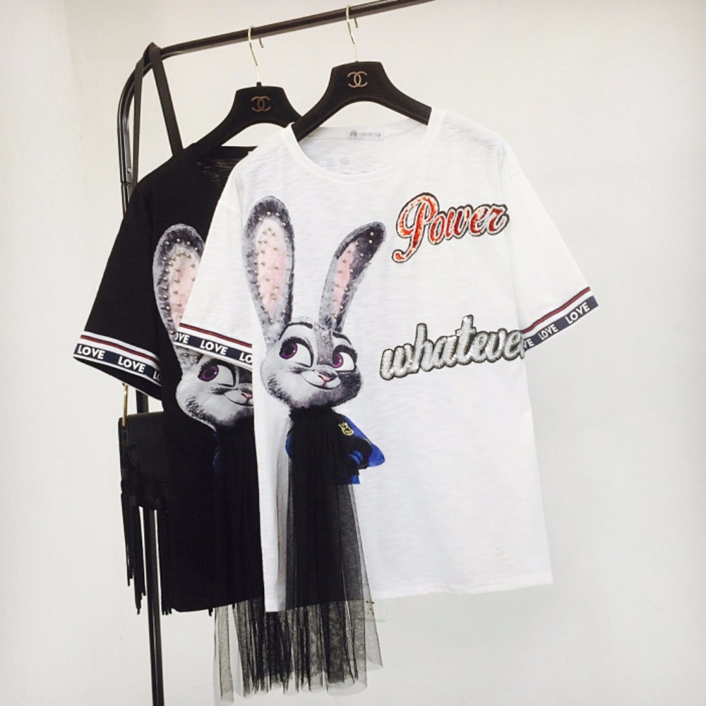 White T-shirt with Beads