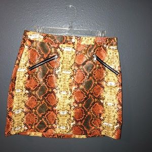 Faux Snakeskin Mini Skirt