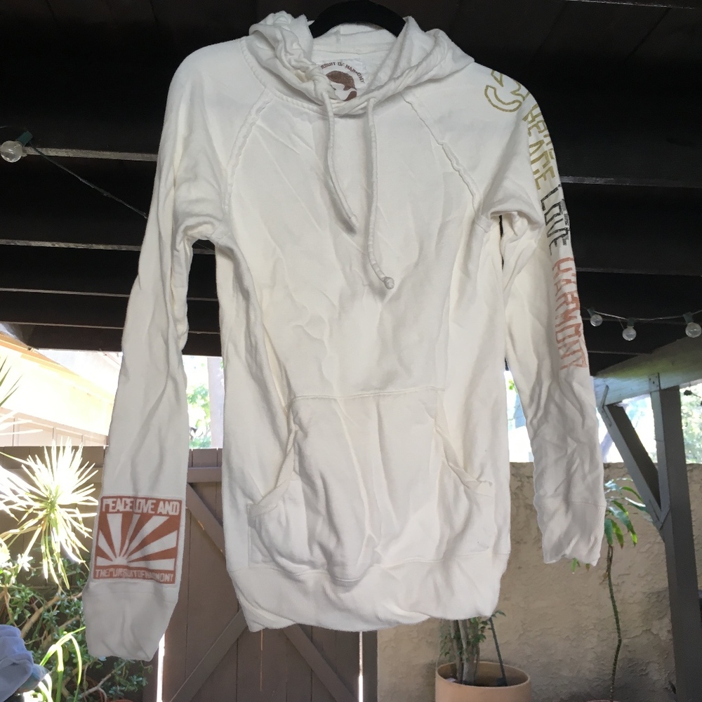 White Pursuit of Harmony Sweatshirt with Prints