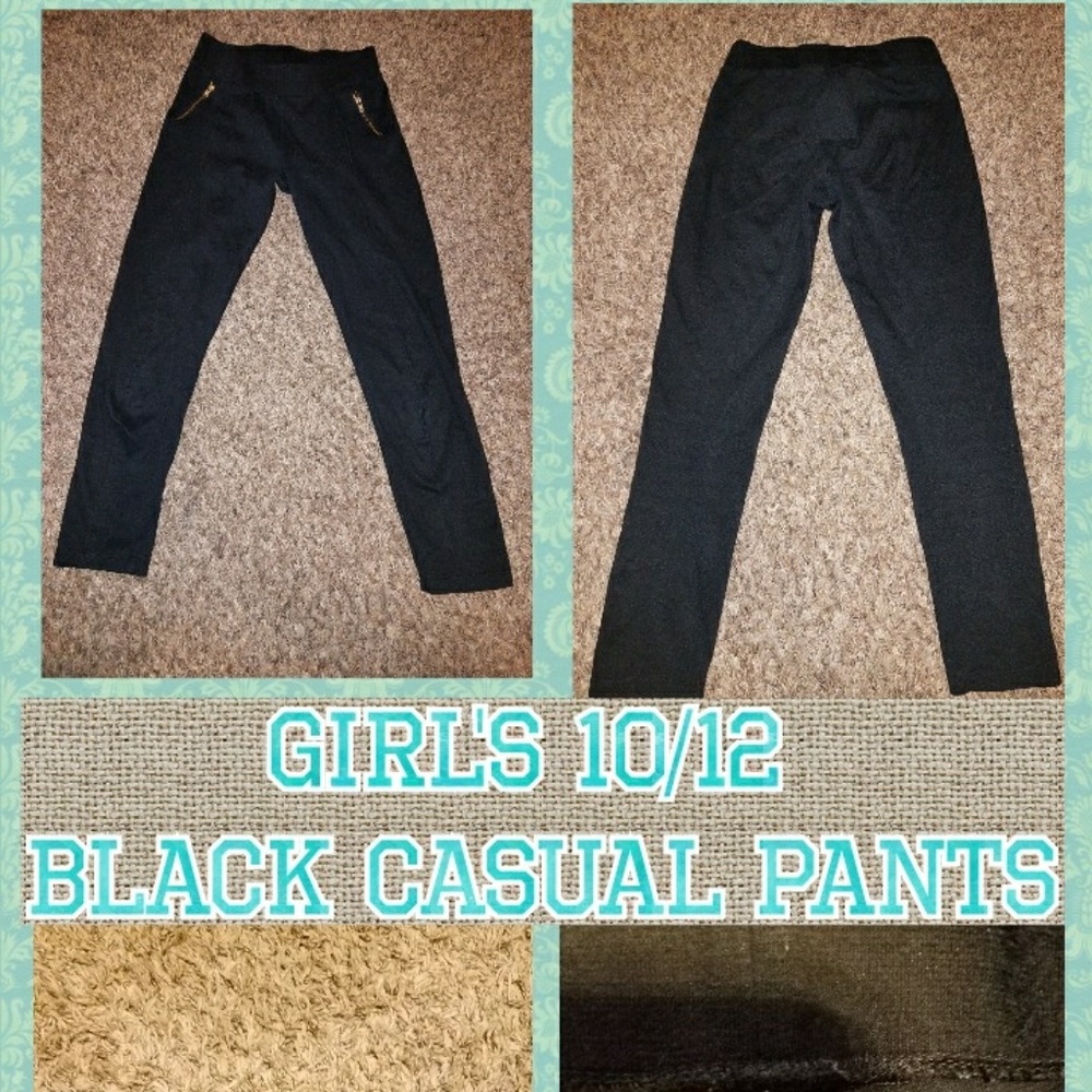 EUC Girl's LG 10/12 Black Casual Skinny Pants