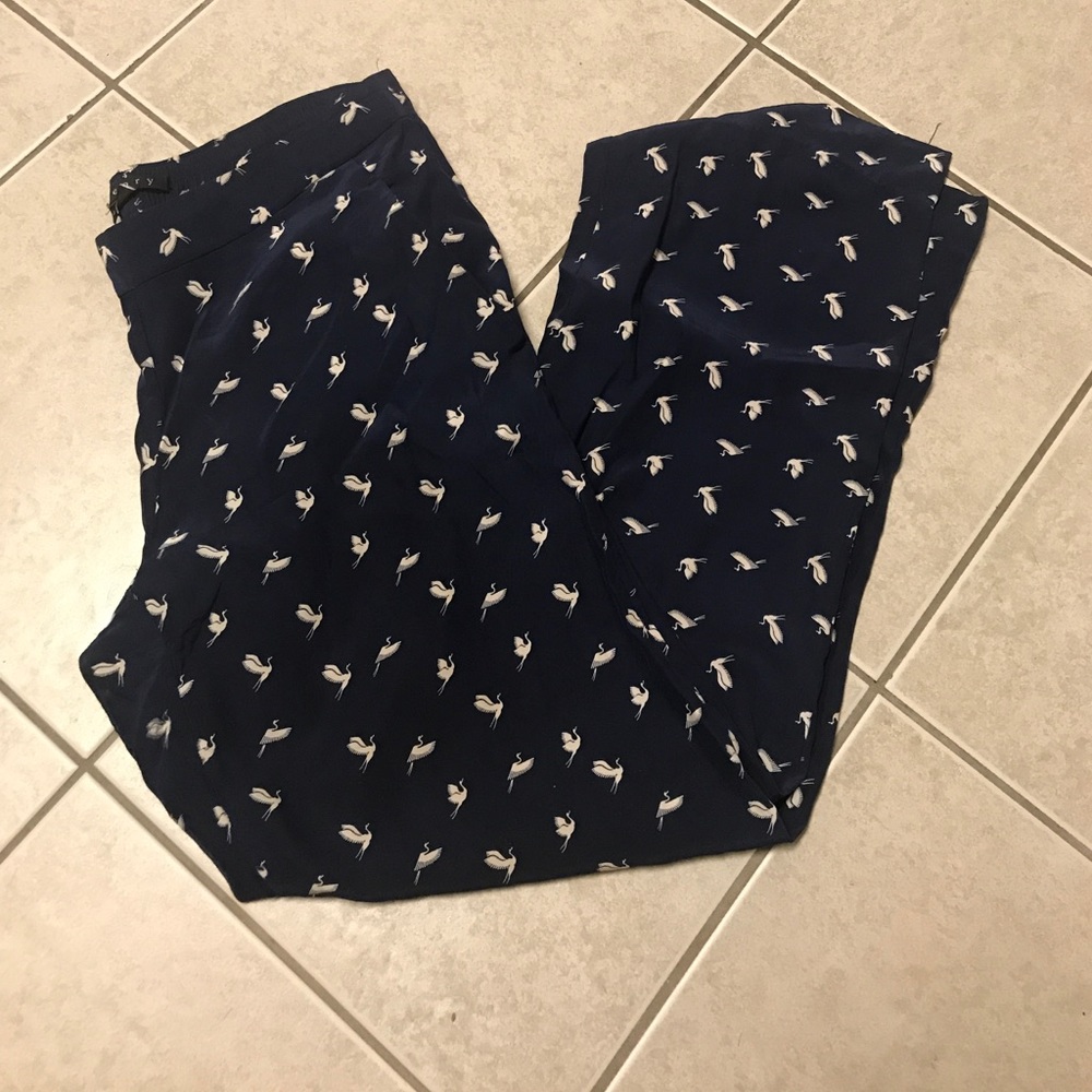 Theory crane patterned palazzo pants size 6