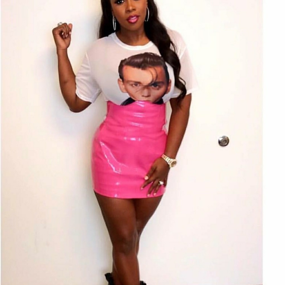 Patent leather skirt