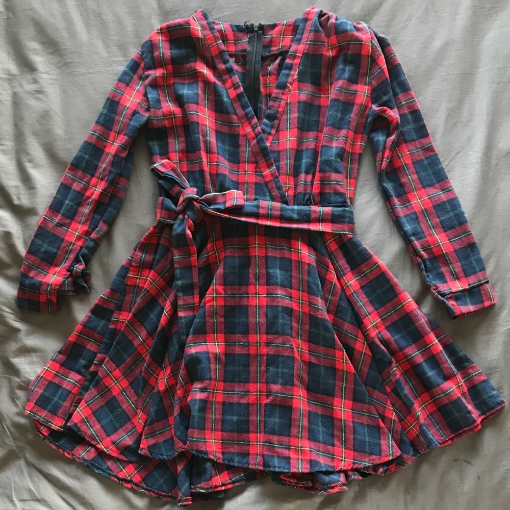 Plaid skater dress
