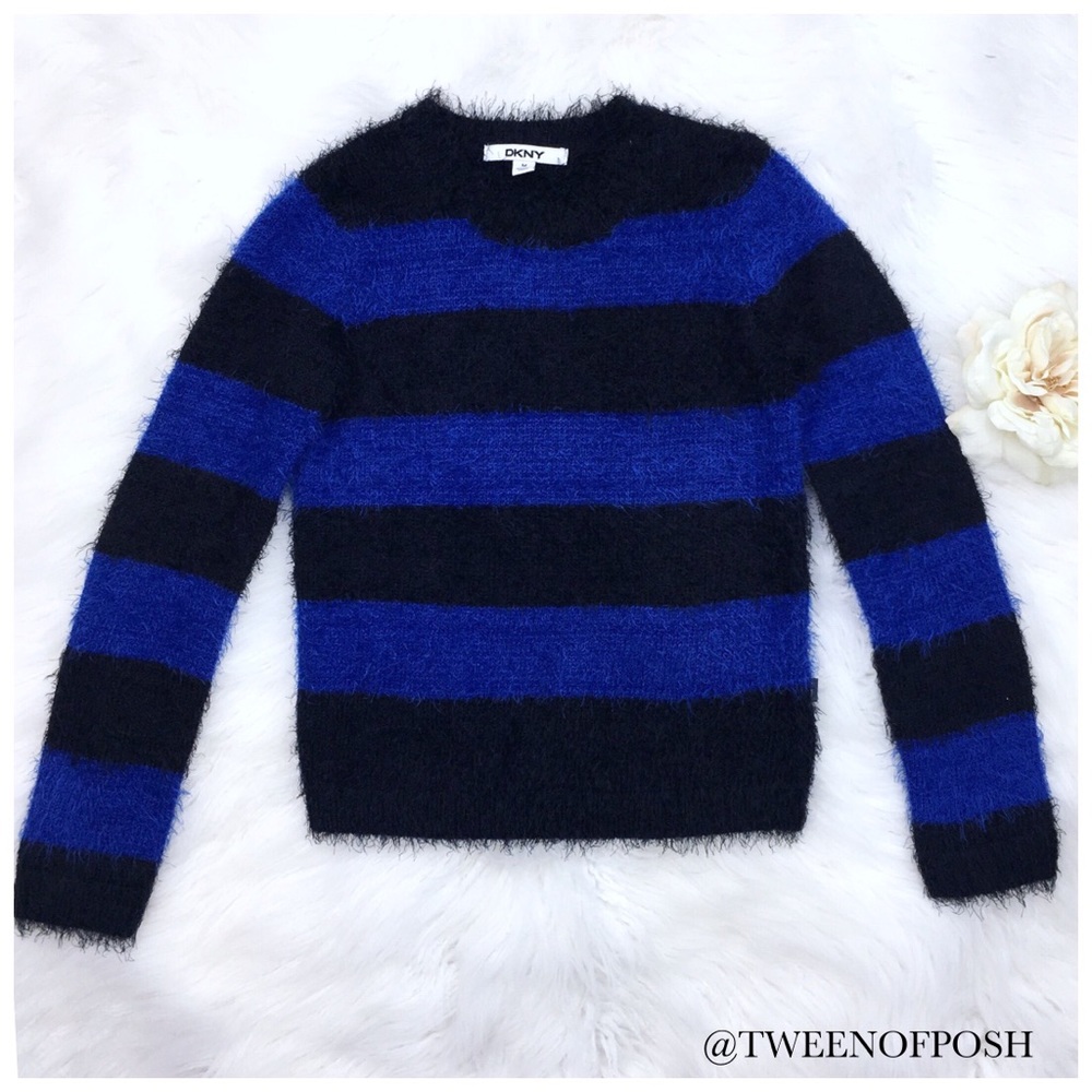 DKNY Blue & Black Striped Sweater