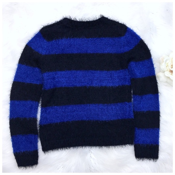 DKNY Blue & Black Striped Sweater - Picture 4 of 4