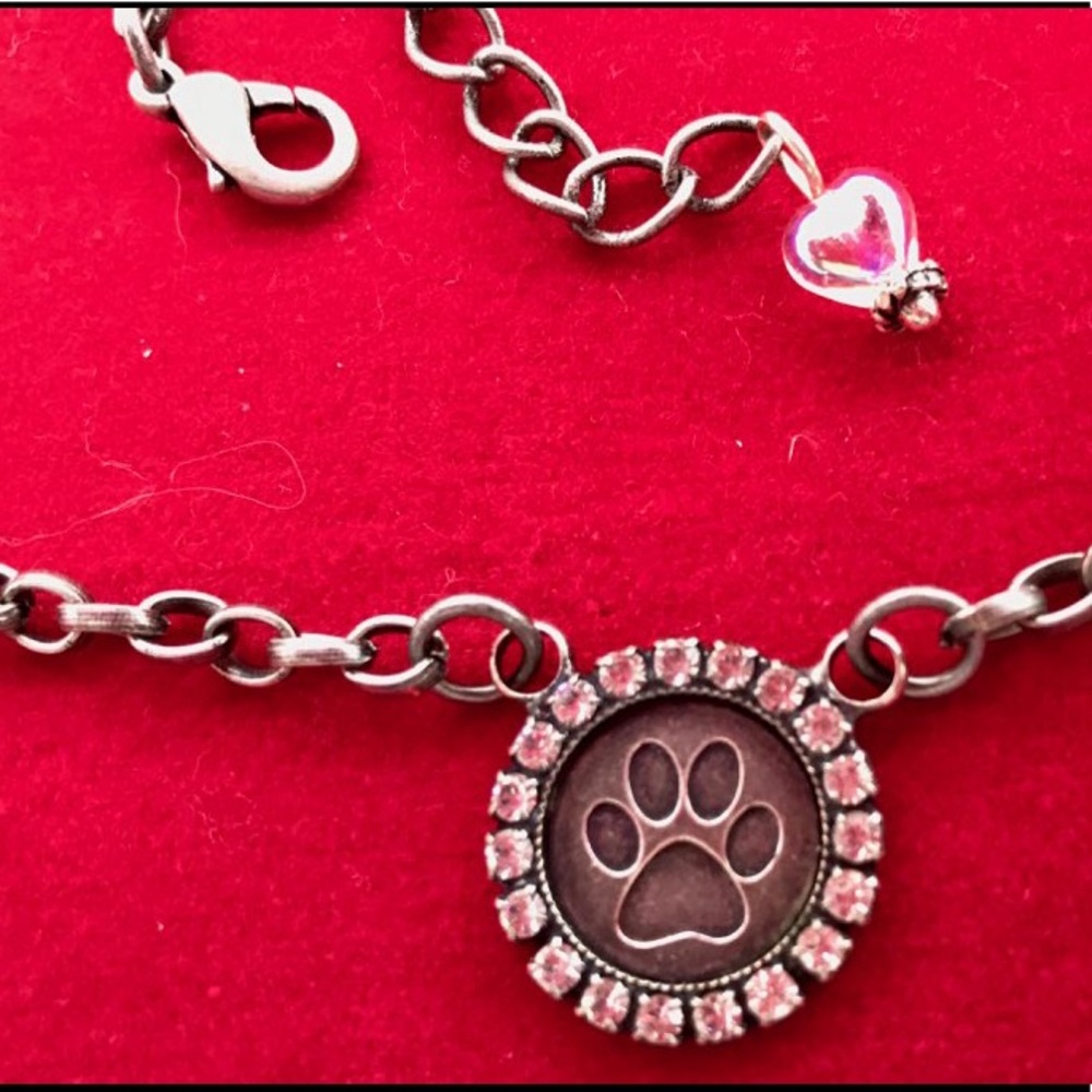 SALE! Antique silver & Swarovski crystal necklace